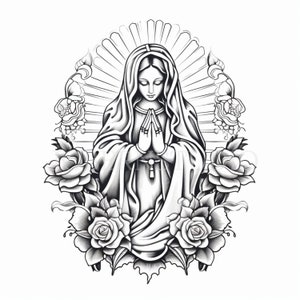 Clipart Vergine Maria, bundle 15 PNG di alta qualità, Nostra Signora Guadalupe, download digitale, creazione di cartoline, supporti misti, artigianato in carta digitale/ 94