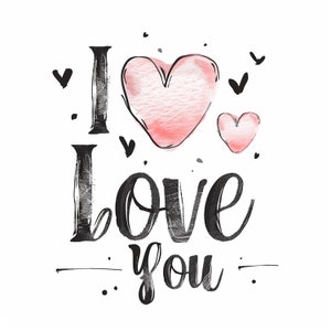 Ti amo testo, pacchetto clipart 15 PNG di alta qualità, testo ti amo, adesivi stampabili, download digitale, creazione di biglietti, creazione di carta digitale/335