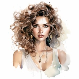 Pacchetto PNG Clipart donna europea 10 alta qualità, download digitale ragazza acquerello, creazione di cartoline, artigianato in carta digitale, adesivi stampabili/ 193