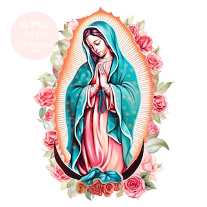 Our Lady of Guadalupe, Watercolor Clipart PNG,15 High Quality Jpgs ...