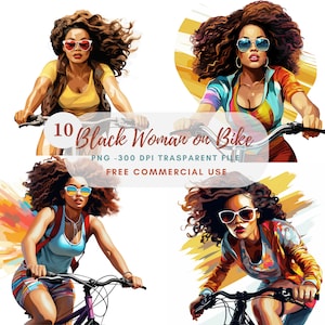 Femme noire Clipart PNG Bundle 10 de haute qualité, belle femme en téléchargement numérique, fabrication de cartes, créations numériques en papier, autocollants imprimables | 188