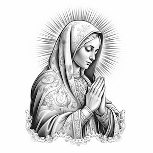 Clipart Vergine Maria, bundle 11 PNG di alta qualità, Santa Maria, adesivi stampabili, download digitale, creazione di cartoline, supporti misti, creazione di carta digitale/296