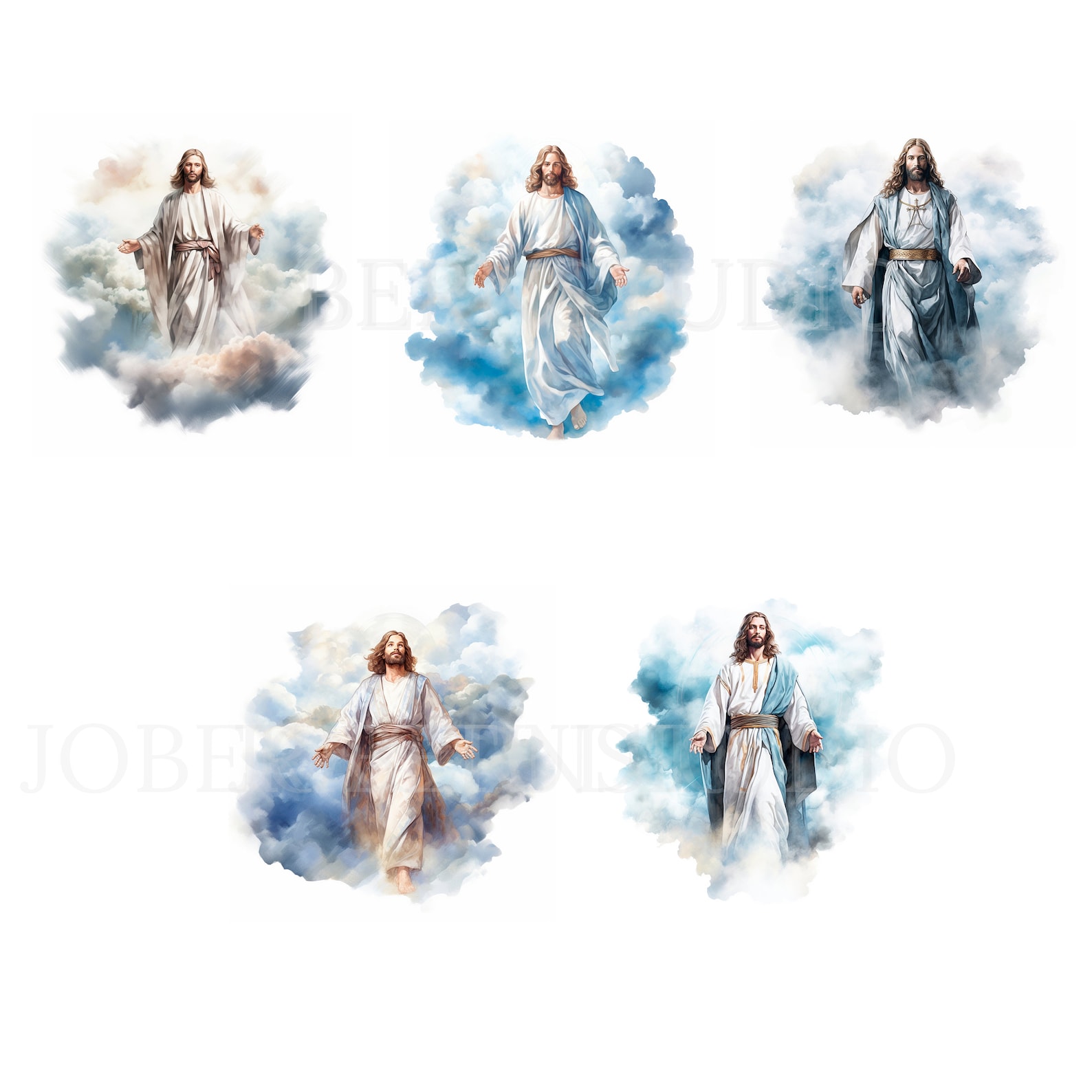 Jesus Christ Clipart Bundle 15 High Quality Png,watercolor Jesus on ...