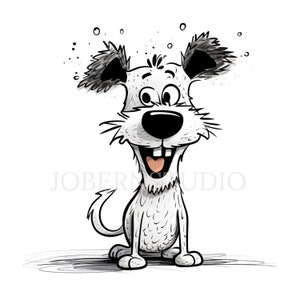 Crazy Dog Clipart PNG Bundle 15 JPG di alta qualità, divertenti cani scontrosi caffè, download digitale, creazione di biglietti, tecniche miste, artigianato digitale con carta/ 105