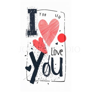 Je t'aime texte, lot de 12 cliparts PNG haute qualité, carte de texte amour, autocollants imprimables, téléchargement numérique, fabrication de cartes, créations manuelles en papier numérique | 340