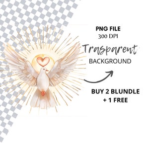 Holy Spirit Clipart Bundle 15 High Quality PNG,Watercolor Dove of Pentecost,Printable Sticker,Digital Download,Card Making,Mixed Media| 271 image 4