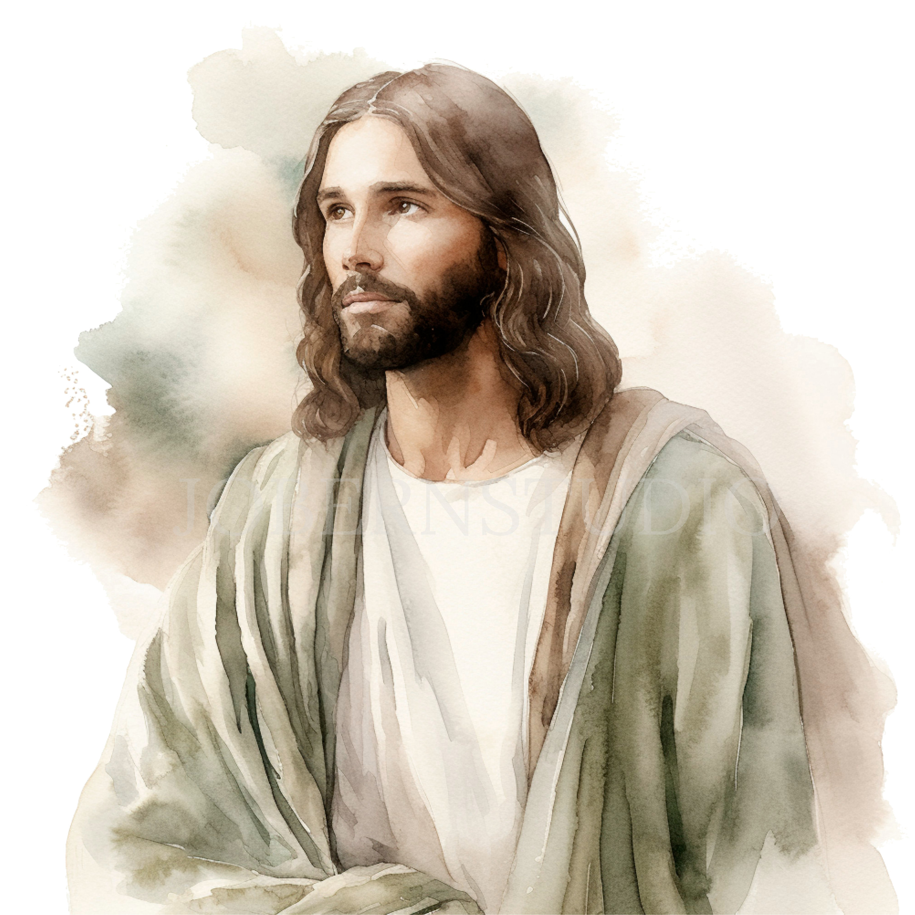 Jesus Christ Clipart Bundle 15 High Quality PNG, Watercolor Jesus ...