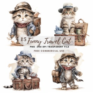 Verrückte Katzen Clipart PNG Bundle 15 hochwertige JPG, lustige mürrische Katzen, digitaler Download, Kartenherstellung, Mixed Media, digitales Papierhandwerk | 123