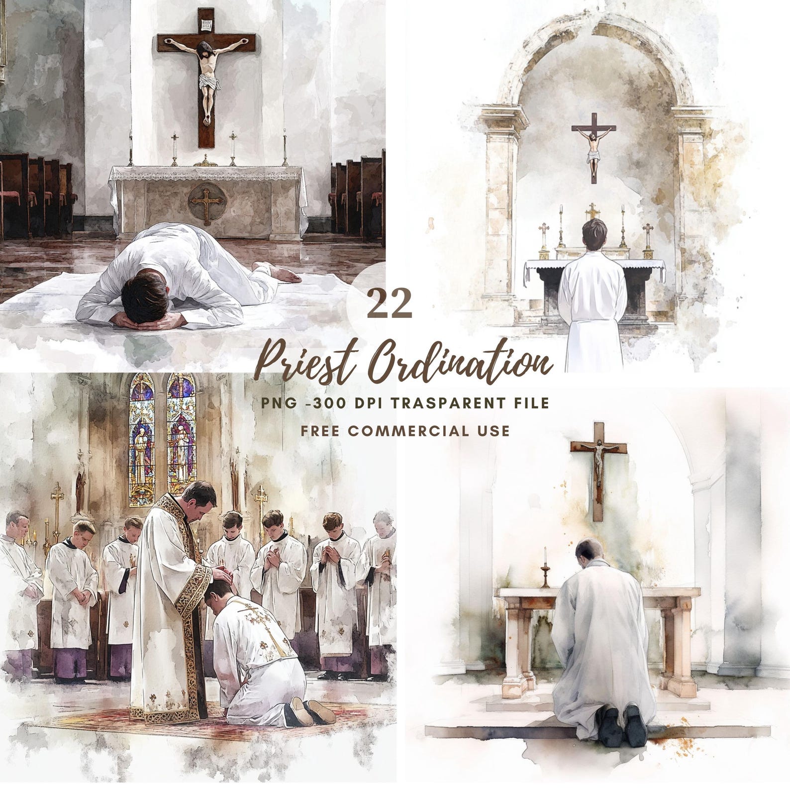 Priest Ordination Clipart Png,bundle 22 High Quality, Watercolor ...
