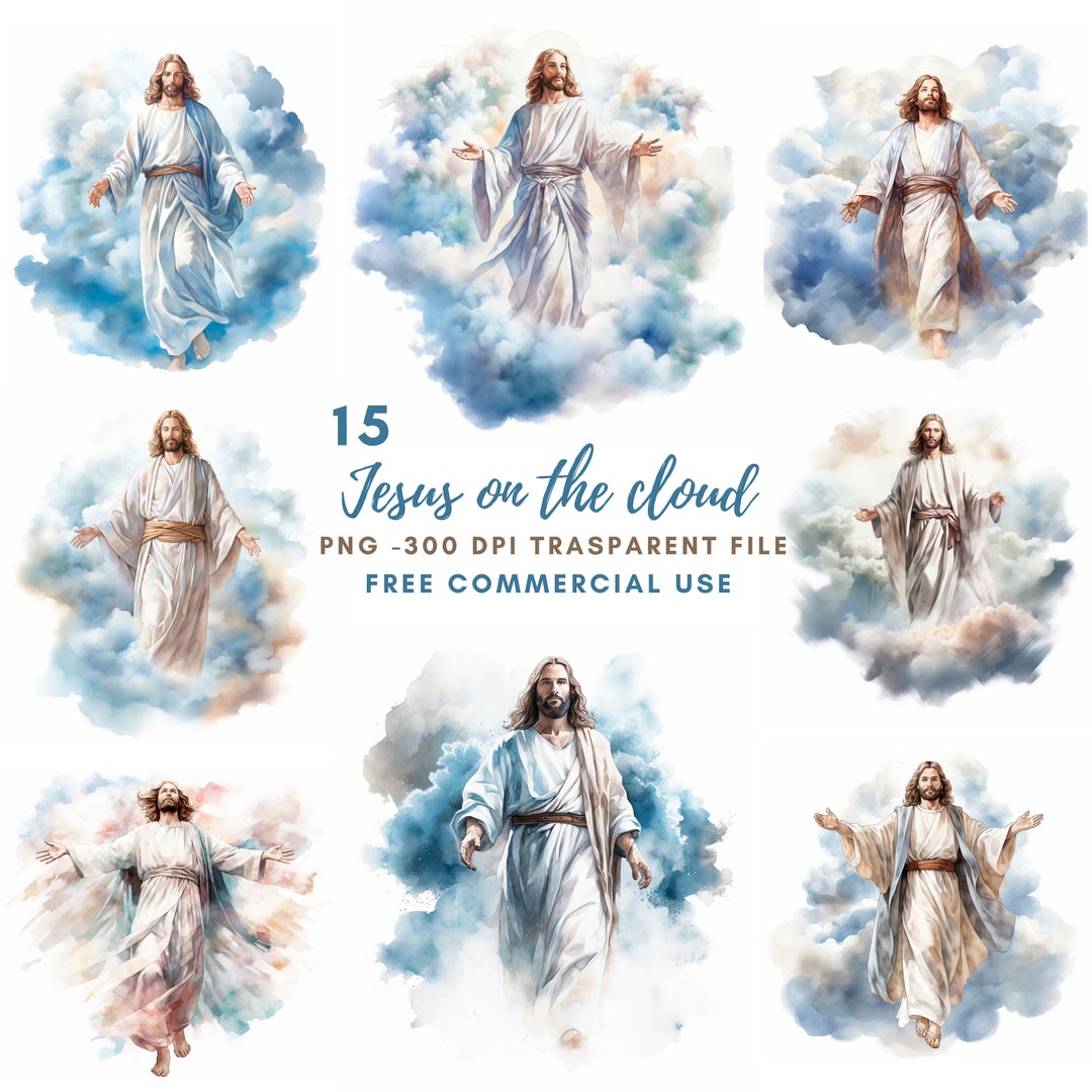 Jesus Christ Clipart Bundle 15 High Quality Png,watercolor Jesus on ...