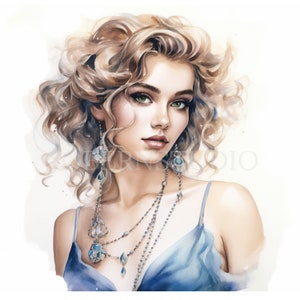Pacchetto PNG Clipart donna europea 10 alta qualità, download digitale ragazza acquerello, creazione di cartoline, artigianato in carta digitale, adesivi stampabili/ 193