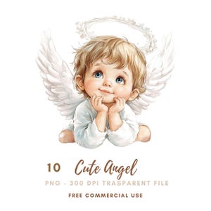 Guardian Angel Clipart PNG Bundle 10 hochwertige PNG, weiß Aquarell niedlichen Engel, druckbare Aufkleber Goodnotes, digitaler Download | 688