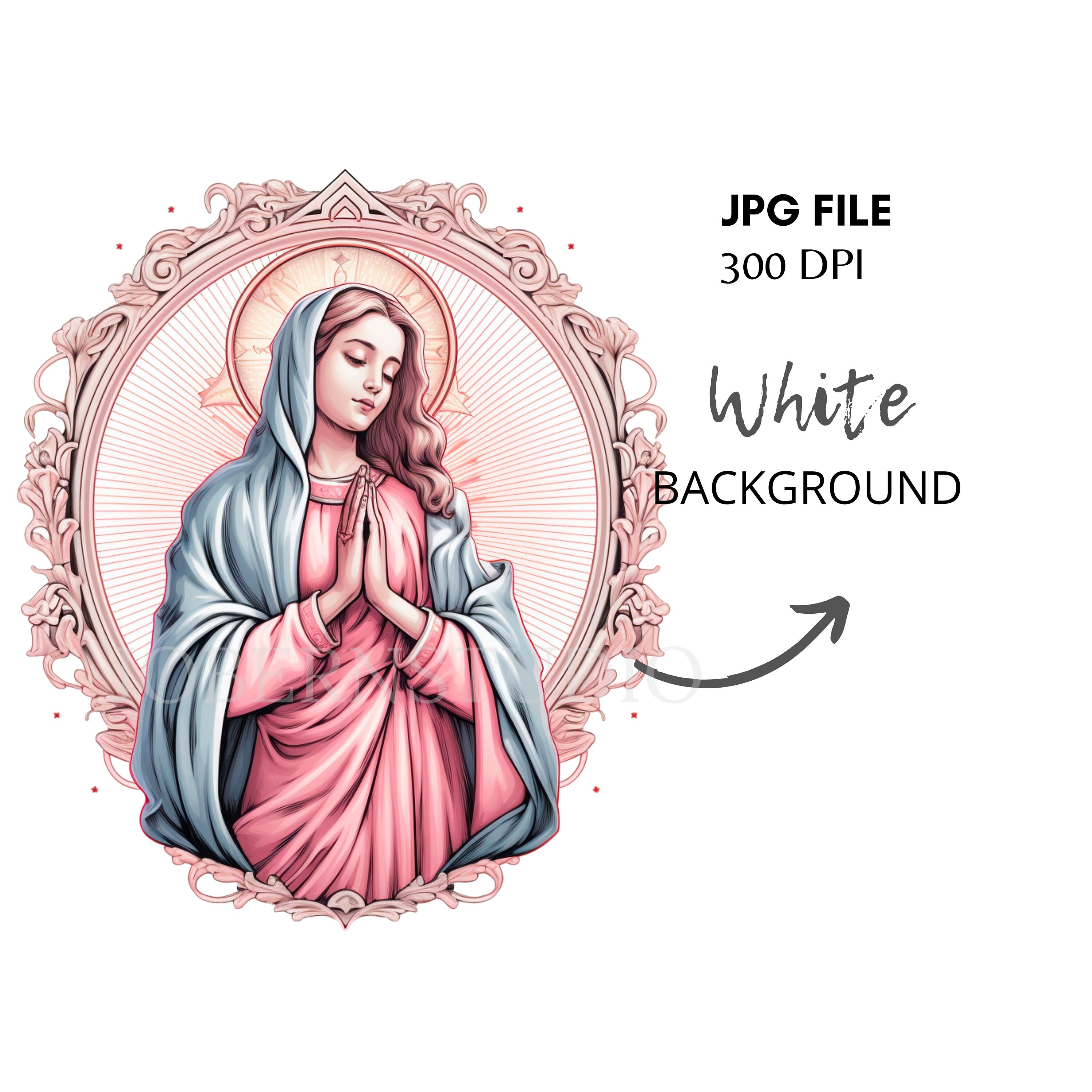 Pink Virgin Mary Clipart,bundle 15 High Quality Png,watercolor Clip Art ...