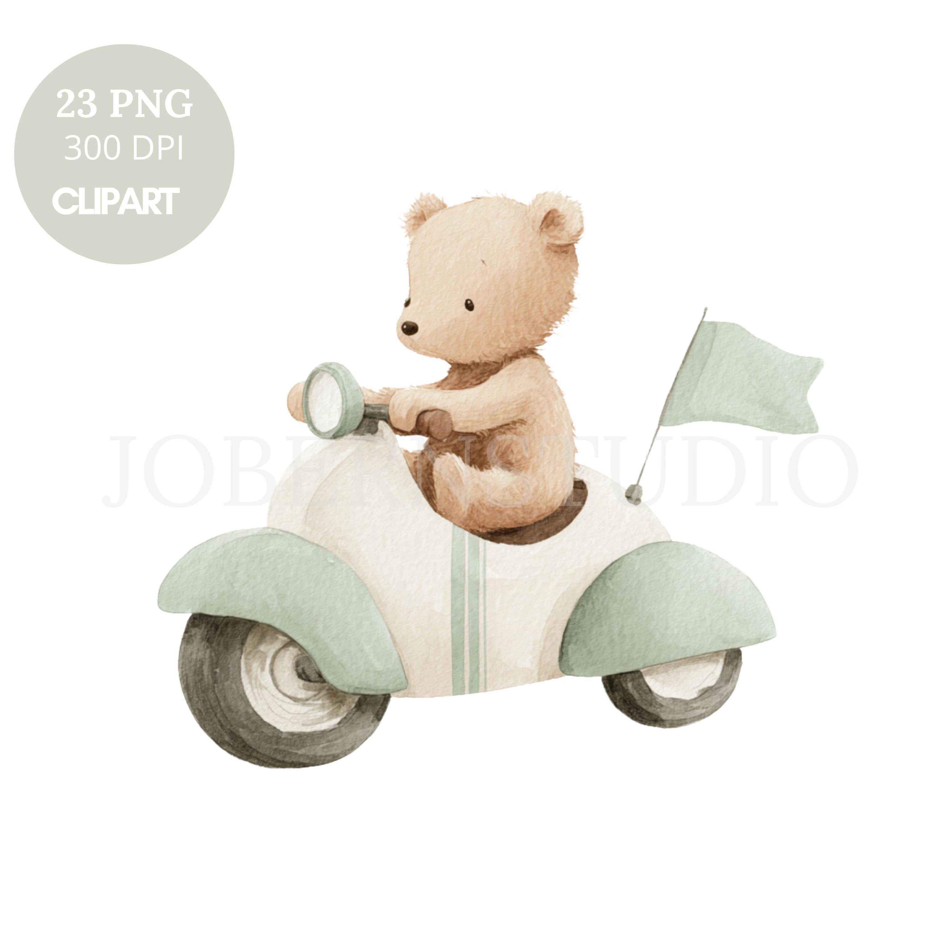 Green Teddy Bear Nursery Clipart PNG Bundle 23 High Quality| Watercolor ...