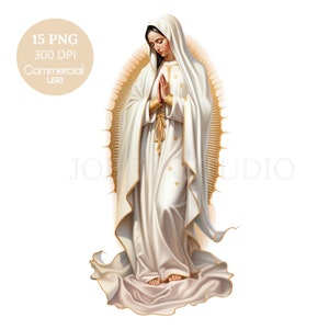 Nostra Signora di Guadalupe Clipart PNG,15 JPG di alta qualità,Download digitale,Adesivi stampabili,Creazione di cartoline, Supporti misti, Mestiere con carta digitale/ 47