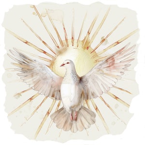 Holy Spirit Clipart Bundle 15 High Quality PNG,Watercolor Dove of Pentecost,Printable Sticker,Digital Download,Card Making,Mixed Media| 271 image 6