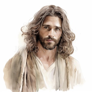 Pacchetto di clipart di Gesù Cristo 10 PNG di alta qualità, Gesù acquerello, download digitale, creazione di cartoline, supporti misti, artigianato in carta digitale/ 152