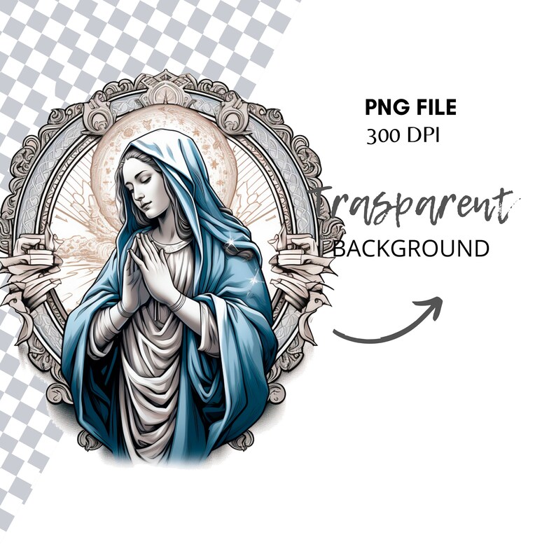 Virgin Mary Clipart,bundle 15 High Quality Png,watercolor Clip Art Jpg ...