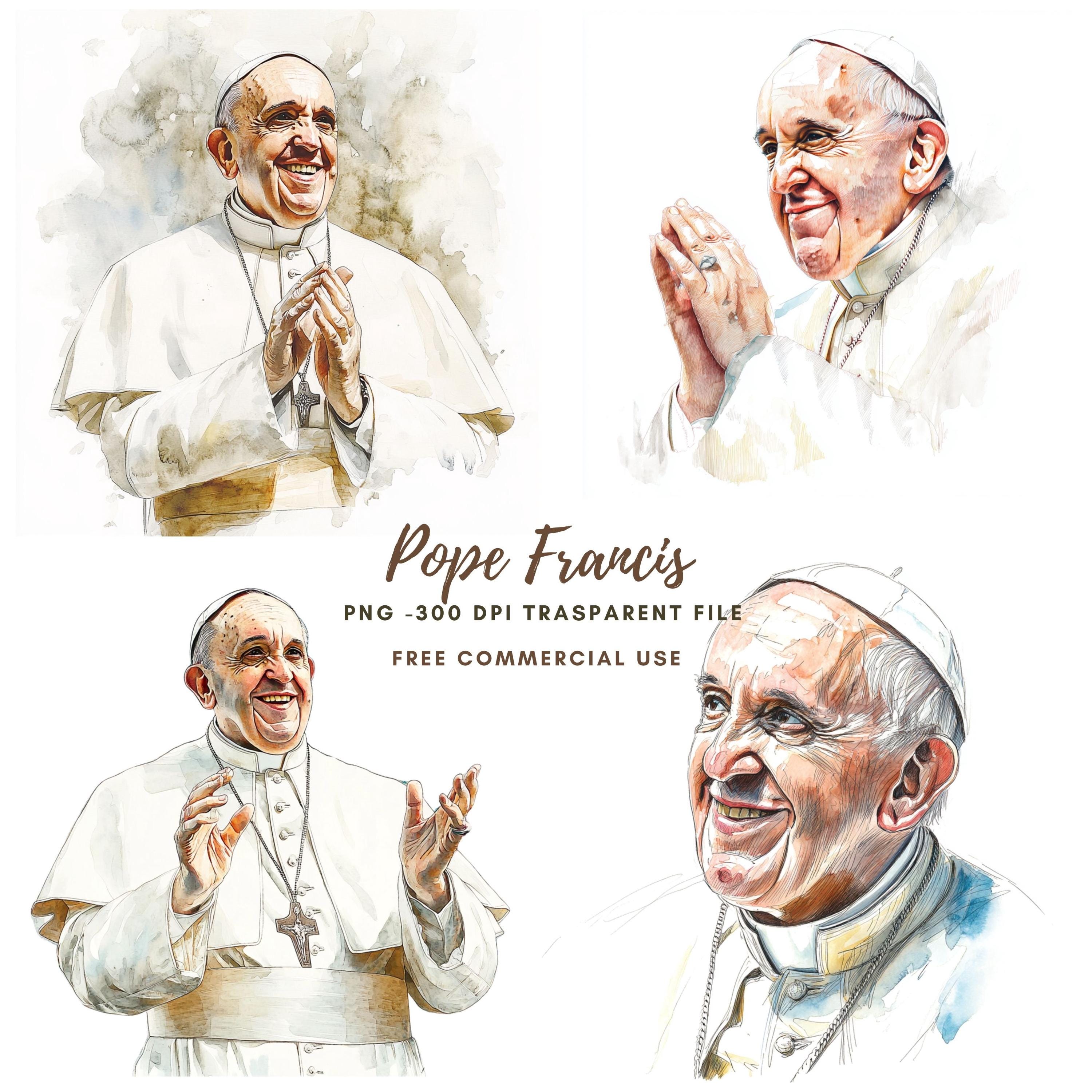 Pope Francis Clipart Bundle 16 High Quality Png,watercolor Holy Father ...