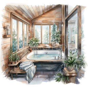 Cozy Winter Spa Clipart PNG,Bundle 15 JPG de haute qualité,Téléchargement numérique, Fabrication de cartes, Médias mixtes, Artisanat en papier numérique, Autocollants imprimables| 95