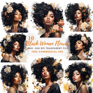 Clipart PNG de mode femme noire, lot de 10 de haute qualité, lot de 10 aquarelle, téléchargement numérique, fabrication de cartes, créations numériques en papier, autocollants | 201