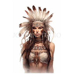 Pacchetto PNG di clipart donna nativa americana 15 alta qualità, ragazza acquerello, adesivo stampabile, download digitale, creazione di carte, carta digitale/ 299