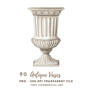 Vases antiques Clipart PNG, lot 90 de haute qualité | vases grecs et romains vintage, autocollants imprimables Goodnotes, téléchargement numérique | 665