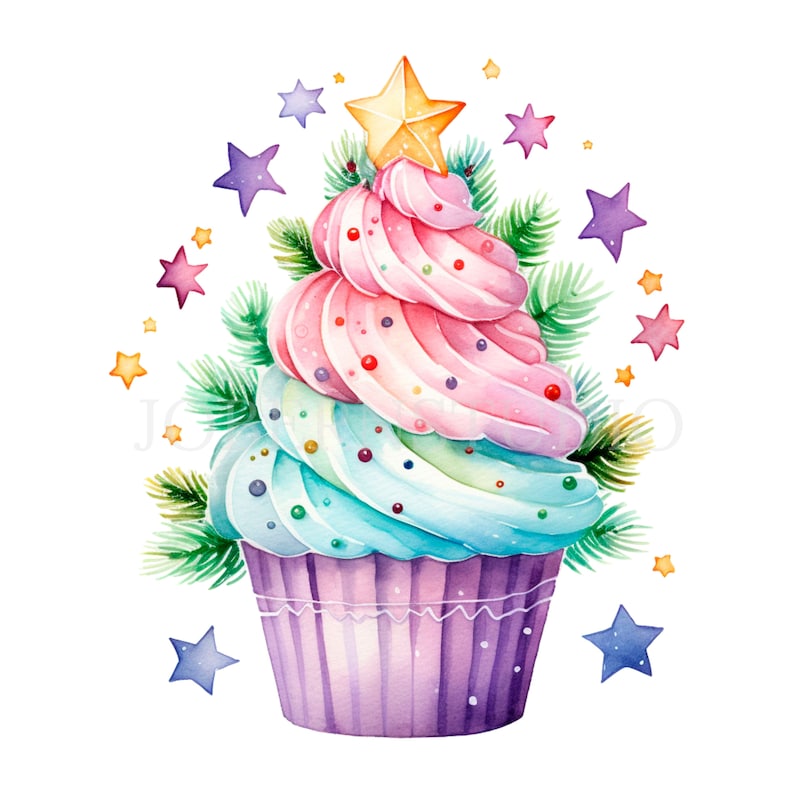 Christmas tree cupcake clipartbundle 15 high quality etsy