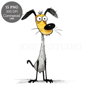 Crazy Dog Clipart PNG Bundle 15 JPG de alta calidad, café de perros gruñones divertidos, descarga digital, creación de tarjetas, medios mixtos, artesanía de papel digital / 104