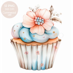 Cupcake Pastel Clipart,Bundle 12 High Quality PNG,Watercolor CapCake ,Printable Sticker,Digital Download,Card Making,Digital Paper Craft|438
