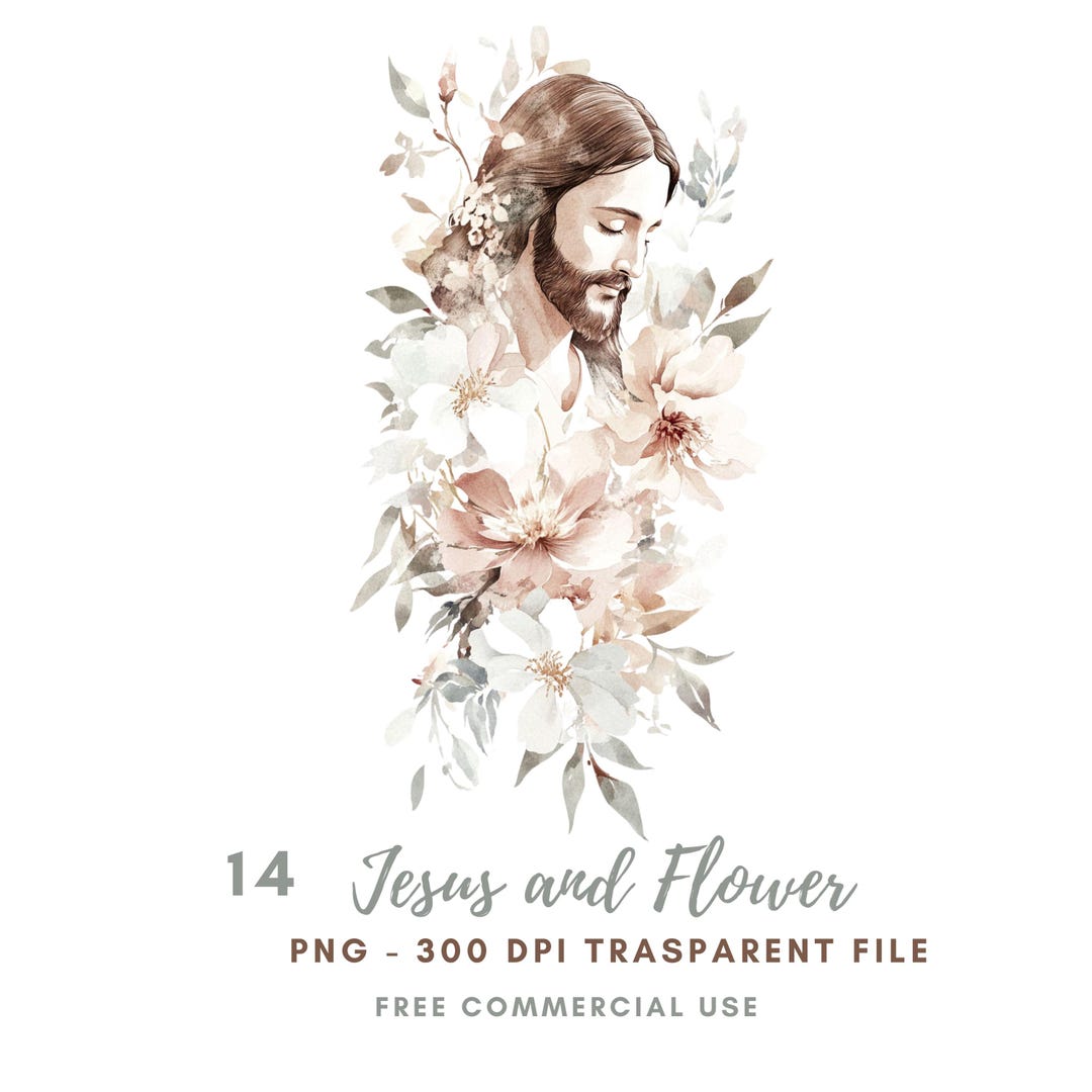 Jesus Christ Clipart Bundle 14 High Quality PNG | Watercolor Jesus and ...