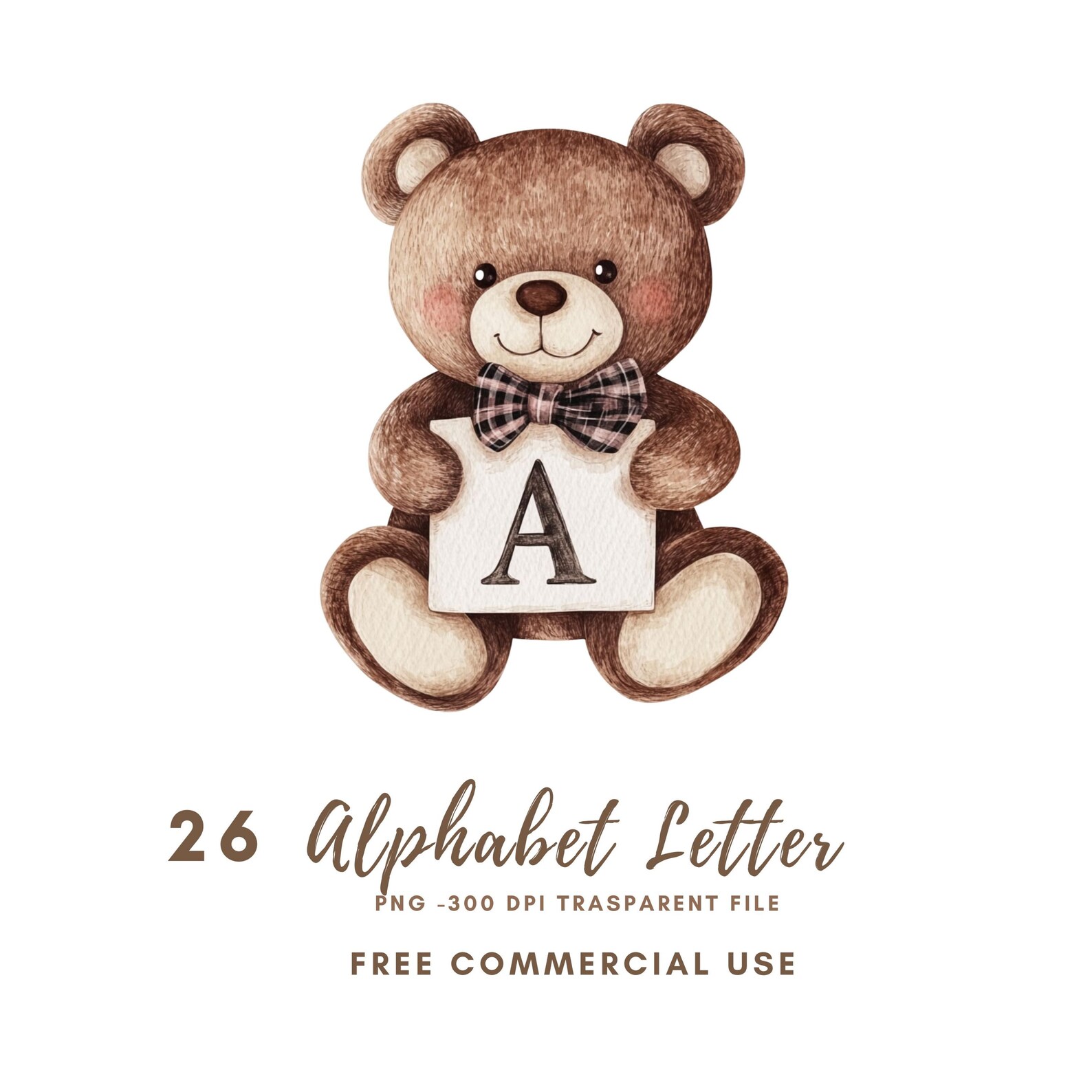 Nursery Beige Alphabet Letter Clipart Bundle 26 High Quality PNG ...