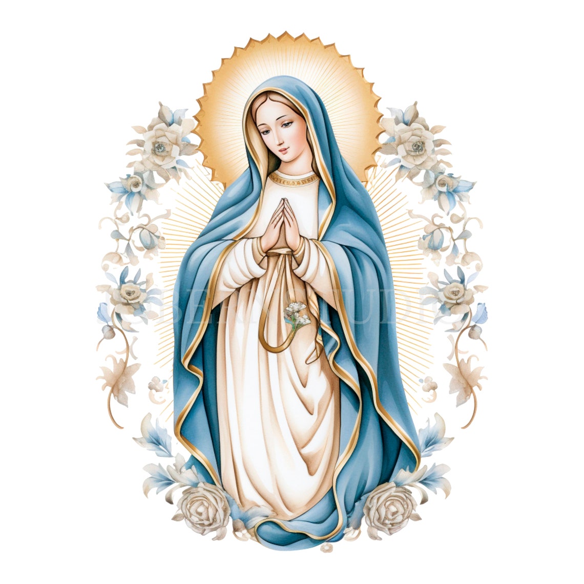 Virgin Mary Clipart,bundle 15 High Quality Png,watercolor Clip Art Jpg ...