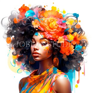 Black Woman Clipart PNG, Bundle 11 alta qualità, Bundle acquerello, Download digitale, Adesivi stampabili, Creazione di cartoline, Mestiere di carta digitale/ 250