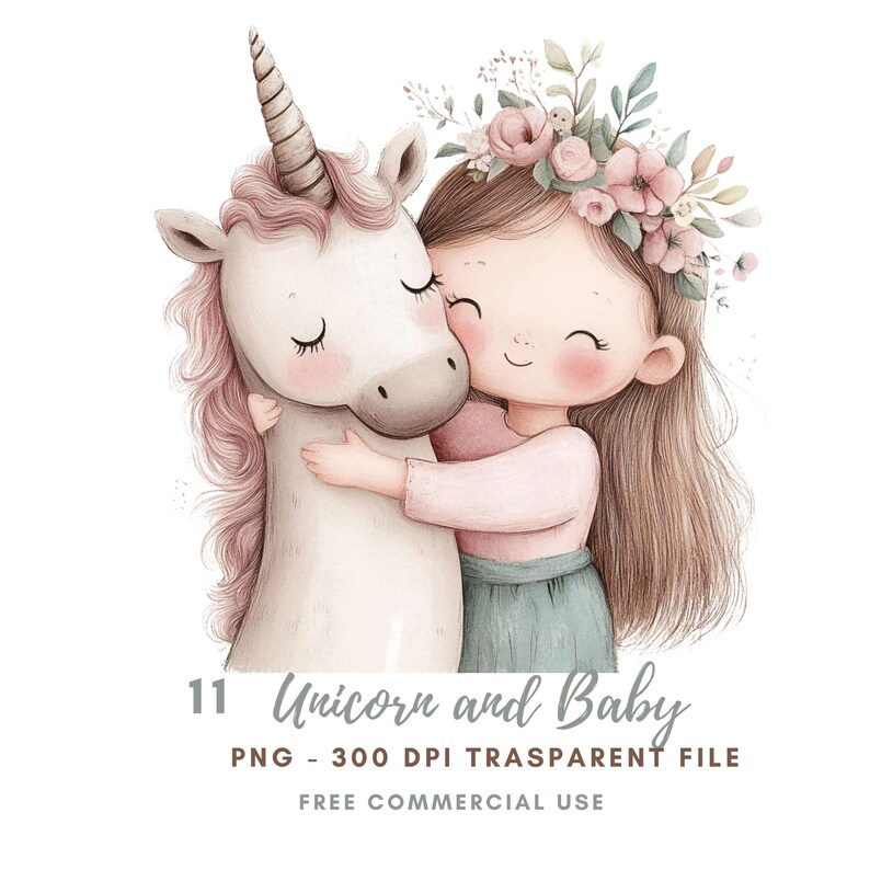 Unicorn and Baby Clipart PNG Bundle 11 High Quality PNG |fantasy Animal ...