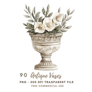 Vases antiques Clipart PNG, lot 90 de haute qualité | vases grecs et romains vintage, autocollants imprimables Goodnotes, téléchargement numérique | 665