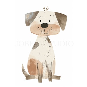 Paquete de 10 imágenes prediseñadas de perros locos en formato PNG de alta calidad (JPG), perros divertidos en acuarela, descarga digital, creación de tarjetas, técnicas mixtas, manualidades digitales con papel/ 179
