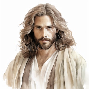 Pacchetto di clipart di Gesù Cristo 10 PNG di alta qualità, Gesù acquerello, download digitale, creazione di cartoline, supporti misti, artigianato in carta digitale/ 152