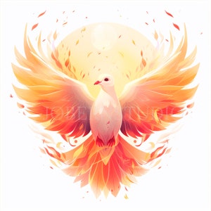 Pacchetto di clipart dello Spirito Santo 12 PNG di alta qualità, Colomba dell'acquerello di Pentecoste, Adesivo stampabile, Download digitale, Creazione di cartoline, Supporti misti/ 388