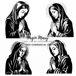 Clipart Vergine Maria, bundle 10 PNG di alta qualità, Nostra Signora Guadalupe, download digitale, creazione di cartoline, supporti misti, artigianato in carta digitale/ 441