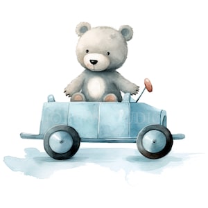 Teddy Bear Travel Acquerello Clipart PNG,15 JPG di alta qualità,Bundle Clipart,Download digitale,Creazione di carte,Supporti misti,Creazione di carta digitale/13