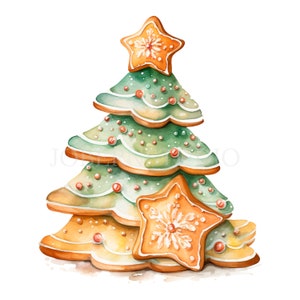 Pacchetto clipart biscotti di Natale 15 PNG di alta qualità, ClipArt acquerello JPG, Download digitale, Creazione di cartoline, Supporti misti, Creazioni di carta digitale/20