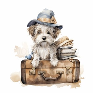 Crazy Dog Clipart PNG Bundle 15 JPG de alta calidad, Café de perros de viaje divertidos, Descarga digital, Fabricación de tarjetas, Medios mixtos, Artesanía de papel digital / 125