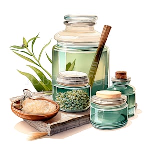 Spa Time Clipart Bundle 15 PNG de haute qualité, Décoration intérieure, Téléchargement numérique, Fabrication de cartes, Médias mixtes, Artisanat en papier numérique, Autocollants imprimables| 97