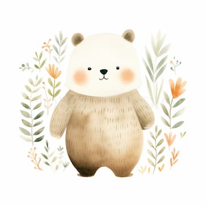 Teddy Bear Baby Party Clipart PNG,10 High Quality,Watercolor Digital Download,Card Making,Commercial license, Digital Paper Craft| 173
