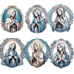 Virgin Mary Clipart,bundle 15 High Quality Png,watercolor Clip Art Jpg ...