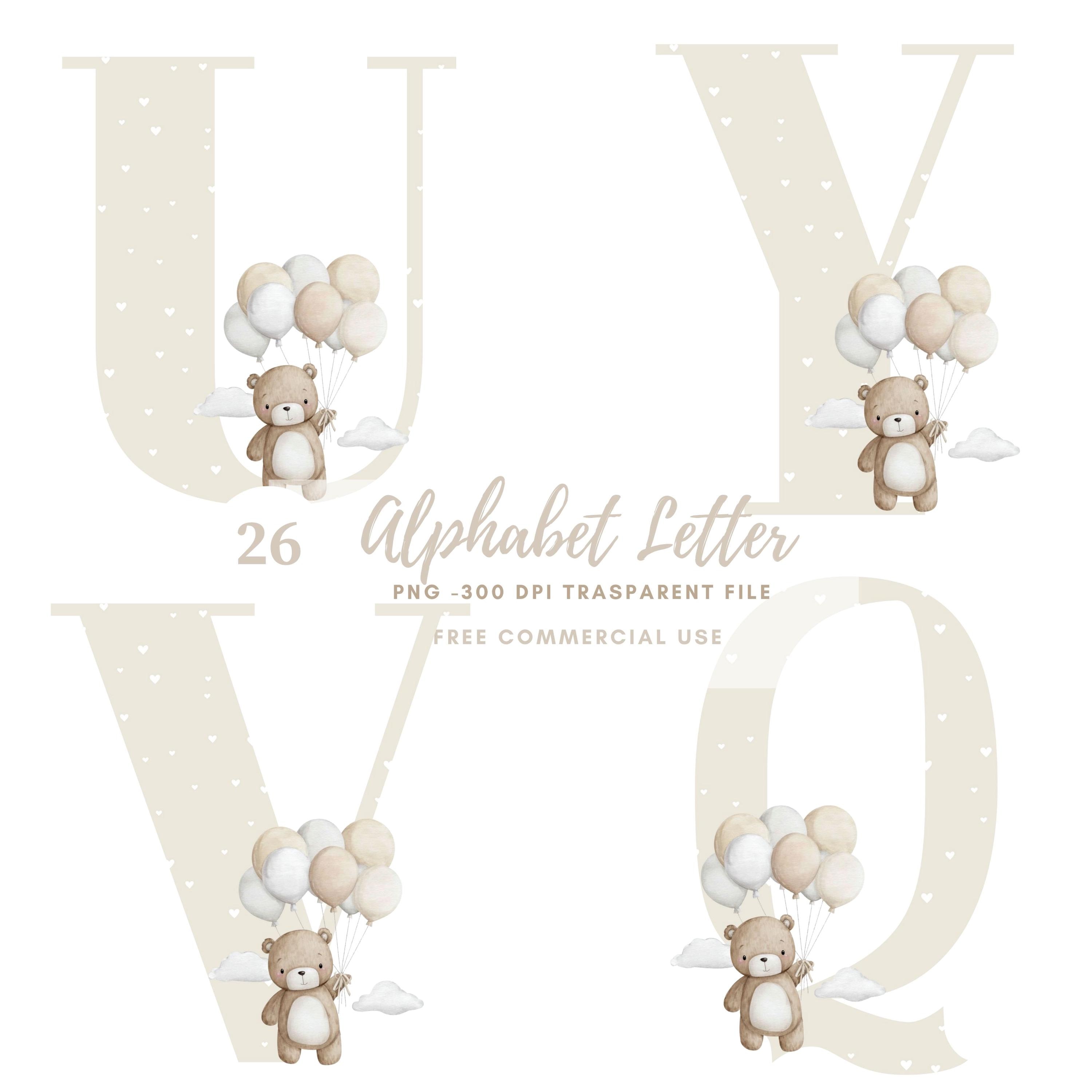 Nursery Beige Alphabet Letter Clipart Bundle 26 High Quality PNG ...