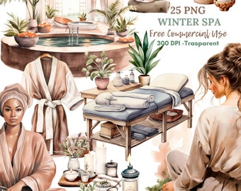 Cozy Winter Spa Clipart PNG,Bundle 25 High Quality JPG,Digital Download,Card Making,Mixed Media,Digital Paper Craft, Printable Stickers| 55