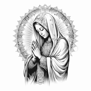 Clipart Vergine Maria, bundle 11 PNG di alta qualità, Santa Maria, adesivi stampabili, download digitale, creazione di cartoline, supporti misti, creazione di carta digitale/296