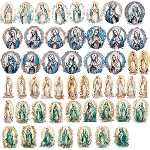 Virgin Mary Clipart,bundle 135 High Quality Png,watercolor Clip Art Jpg ...